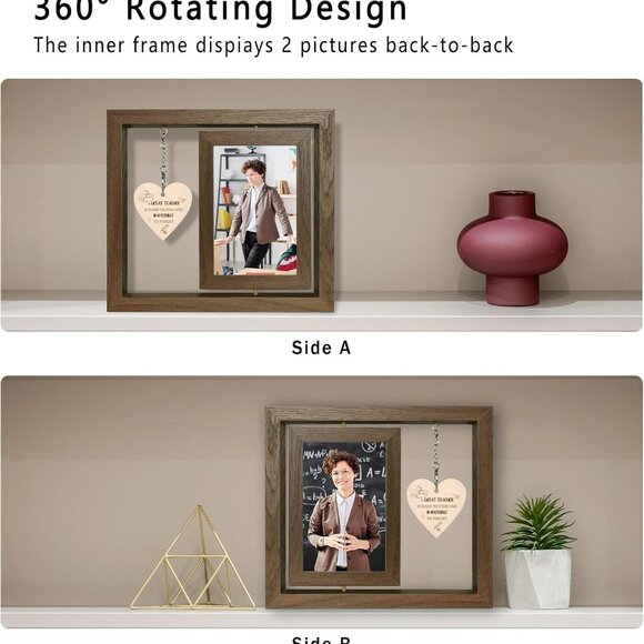 Teacher Photo Frame 3D Shadow Box Wood - Picture 3 of 5